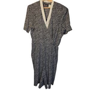 Melissa Harper B&W Print Pantsuit, Size 20W – Chic One-Piece Outfit [0378]
